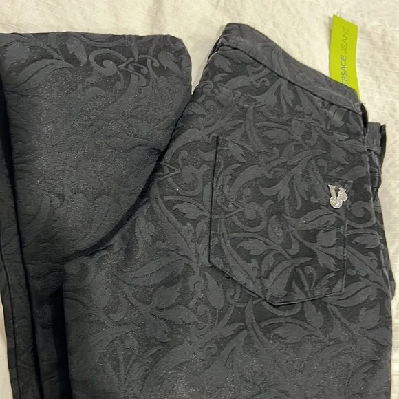 NEW Versace embossed skinny black jeans size 31